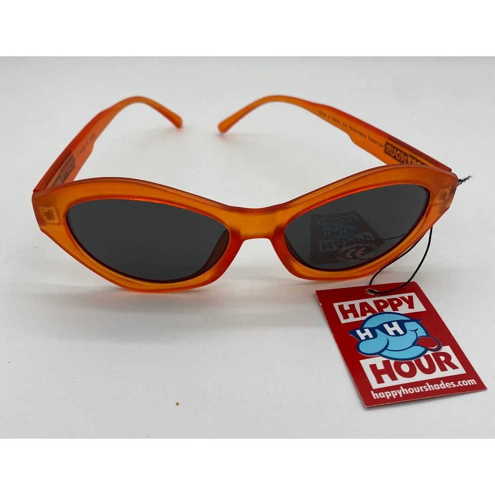 Happy Hour Shades Sunglasses Translucent Orange Cat Eye UV400 Streetwear New